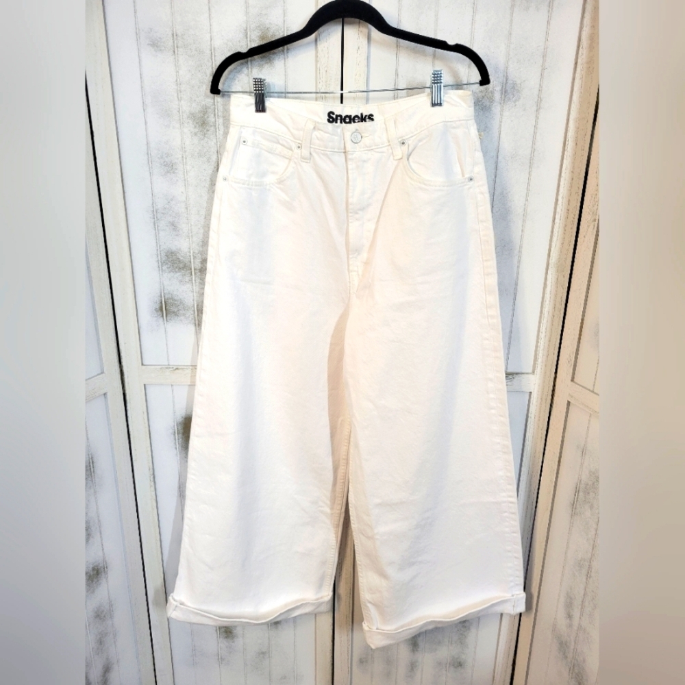 NWT Snacks by Mother High Waisted Push Pop Crop Jean White 29